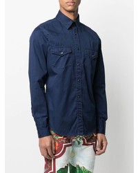 Chemise en jean bleu marine Tom Ford