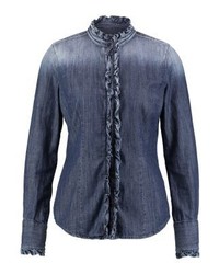 Chemise en jean bleu marine Sisley