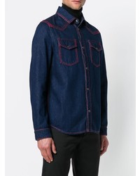 Chemise en jean bleu marine Valentino