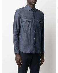 Chemise en jean bleu marine Manuel Ritz