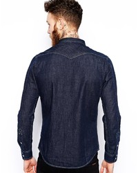 Chemise en jean bleu marine Lee