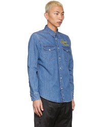 Chemise en jean bleue Alexander McQueen