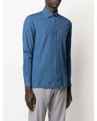 Chemise en jean bleue Kiton