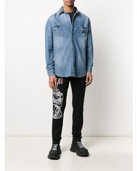 Chemise en jean bleue Philipp Plein