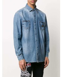 Chemise en jean bleue Philipp Plein