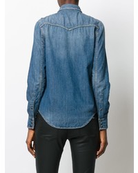 Chemise en jean bleue Saint Laurent