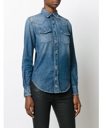 Chemise en jean bleue Saint Laurent