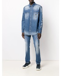 Chemise en jean bleue Philipp Plein