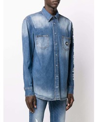 Chemise en jean bleue Philipp Plein