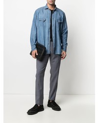 Chemise en jean bleue Tagliatore