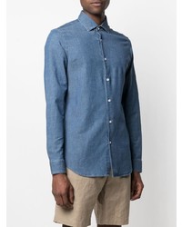 Chemise en jean bleue Z Zegna