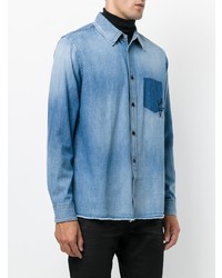 Chemise en jean bleue Saint Laurent