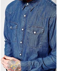 Chemise en jean bleue Edwin