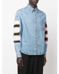 Chemise en jean brodée bleu clair Marni