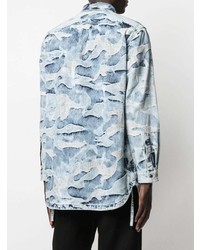 Chemise en jean camouflage bleu clair Valentino