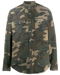 Chemise en jean camouflage olive