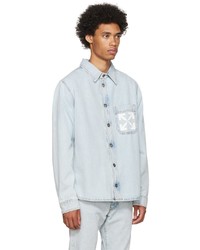 Chemise en jean imprimée blanche Off-White