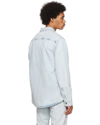 Chemise en jean imprimée blanche Off-White