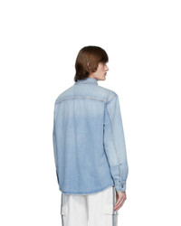 Chemise en jean imprimée bleu clair Valentino