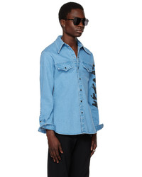 Chemise en jean imprimée bleu clair LU'U DAN