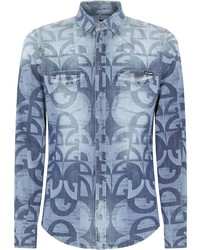 Chemise en jean imprimée bleu clair Dolce & Gabbana