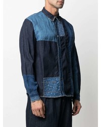 Chemise en jean imprimée bleu marine KAPITAL