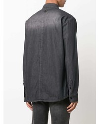 Chemise en jean imprimée gris foncé Philipp Plein