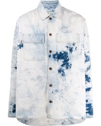 Chemise en jean imprimée tie-dye bleu clair Off-White
