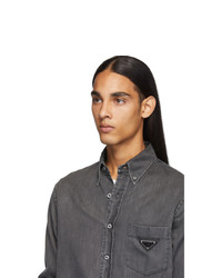 Chemise en jean noire Prada