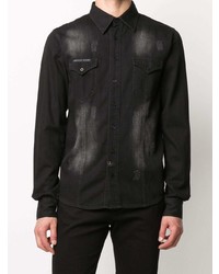 Chemise en jean noire Philipp Plein