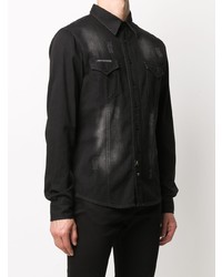 Chemise en jean noire Philipp Plein