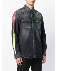 Chemise en jean noire Marcelo Burlon County of Milan