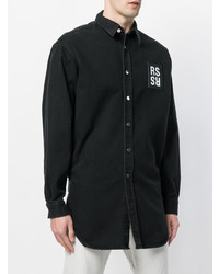 Chemise en jean noire Raf Simons