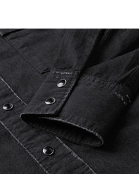 Chemise en jean noire Saint Laurent