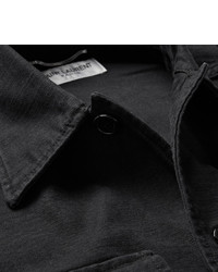 Chemise en jean noire Saint Laurent