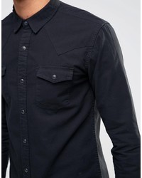 Chemise en jean noire Pull&Bear