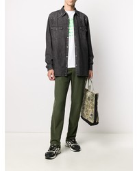 Chemise en jean ornée gris foncé Golden Goose