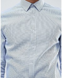 Chemise en pied-de-poule bleu clair Ben Sherman