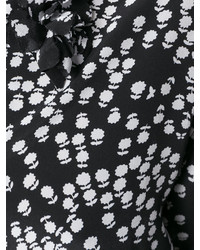 Chemise en soie à fleurs noire No.21