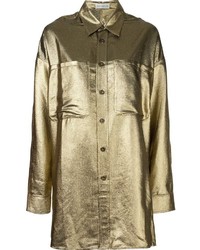 Chemise en soie dorée