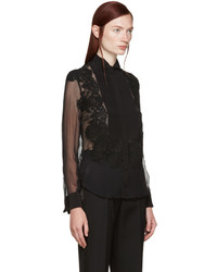Chemise en soie noire Givenchy