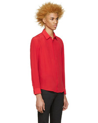 Chemise en soie rouge CNC Costume National