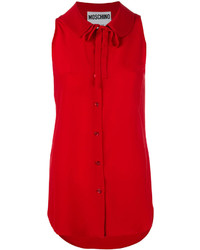Chemise en soie rouge Moschino
