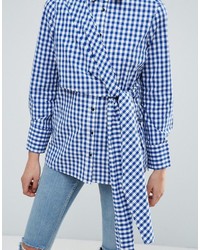 Chemise en vichy bleu clair Asos