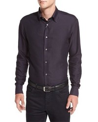 Chemise géométrique pourpre foncé