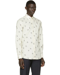 Chemise imprimée beige Alexander McQueen