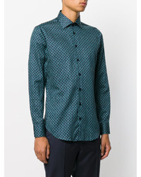 Chemise imprimée bleu canard Etro