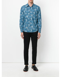 Chemise imprimée bleu canard Paul Smith