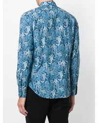 Chemise imprimée bleu canard Paul Smith