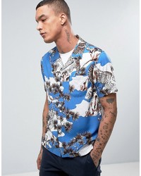 Chemise imprimée bleu clair Stussy